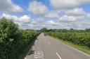 The A1066 was closed at Thetford after a crash