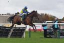 Sean Bowen and Secret Des Dieux on their way to winning the Anglia Car Auctions maiden hurdle race at Fakenham