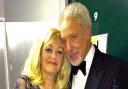 Sally Barker and Tom Jones backstage on The Voice.