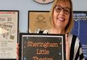 Theatre director Debbie Thompson with the donations box in the Hub, the community cafe at Sheringham Little Theatre.