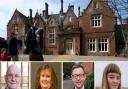 Thousands of children have benefited from Holt Hall outdoor education centre over the past 70 years, but its future is now in doubt. Pictured, from left, are Norfolk county councillors John Fisher and Sarah Butikofer, North Norfolk MP Duncan Baker and