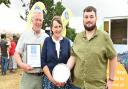 The Aylsham Show's 2022 Food and Drink Hero Award was won by The Saracen's Head restaurant at Wolterton. Pictured from left are owners Tim and Janie Elwes with sous chef Jake Sayers