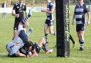 Gareth Mears scoring Holt's bonus point try. Picture: RICHARD COLE