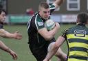 Action from North Walsham's 31-0 victory over Old Priorians at Scottow, James Knight. Picture: Hywel Jones