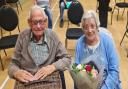 A presentation was held for outgoing Happisburgh Coast Watch controller Fred Rendell, pictured here with wife May, with leaving gifts at a presentation held at Hickling