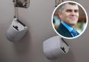 Vandalism to toilets in Lushers Passage, Sheringham. Inset, NNDC chief executive Steve Blatch.