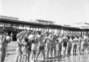 A glimpse of seventies seaside fun as these children take part in a beach sports event on July 31, 1973.