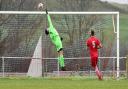 A scene from Sheringham FC's match against Mildenhall Town.