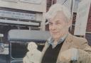 Henry Thorne outside Margaret Motors on Aylsham Road, Norwich