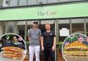 The Core Cafe in Holt's Appleyard courtyard, with owner Nick Bruce-Lockhart and chef Angus Duthie