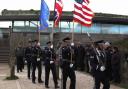 The memorial service for the crew of the US Air Force Jolly 22 on the tenth anniversary of the helicopter at Cley  next the Sea