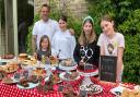 Stuart Lewis, Lila and Chloe Lewis, Erin Harward and Florence Jackson serve up tasty treats