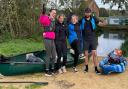 North Walsham Young Farmers' Club raised £1,000 for the Priscilla Bacon Hospice Charity by paddling 26 miles from Coltishall to Dilham. From left: Lucy Bean, Alice Saunders, Bonnie Oakley and Danny Bunting