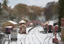 A view of the snow covered rail tracks and platforms at Goathland train station in North Yorkshire. There is widespread travel disruption after heavy snowfall and ice affected parts of the UK, with the Met Office advising vehicles could be stranded,