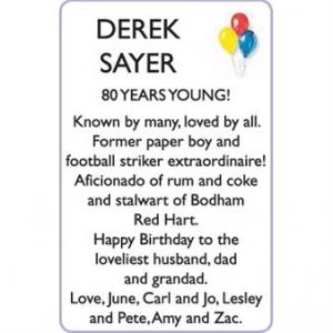 DEREK SAYER