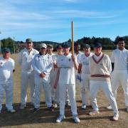 Sheringham Cricket Club's second team after their 402 run victory against Rocklands. Aiden Davies is pictured centre after his first ever senior wicket