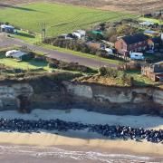 2021: Happisburgh's cliffs are moving further westward as the sea claims more and more land.