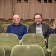 At the premier of Seaside Special in Hof, Germany, were, from left, cameraman Torsten Lippstock, Cromer fisherman John Lee, director Jens Meurer and producer Judy Tossell.