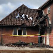 The scene in Buxton with Lamas in Norfolk on Monday, March 15, the morning after a fire tore through this self-contained annex.