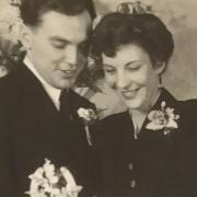 Mick Burton and his wife Beryl on their wedding day.