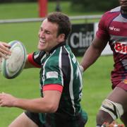 Will Hodgson touches down for Walsham against Barking. Picture: HYWEL JONES