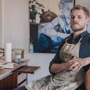 Benjamin Alden in his studio