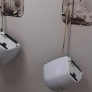 Damage to hand dryers at the public toilets in Lushers Passage, Sheringham, in December - Picture: NNDC