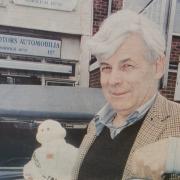 Henry Thorne outside Margaret Motors on Aylsham Road, Norwich