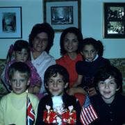 Pen pals: Left to right, front row, David Everitt, David Silverman, Steven Silverman, back row, Lisa Everitt, Yvonne Everitt, Eleanor Silverman, Lisa Silverman