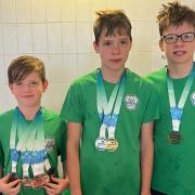 Reuben, George and Zak after the swim gala