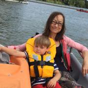 Karen Bethell with her grandson, Sam