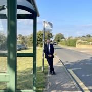 Duncan Baker on Holt Road outside Sheringham High School