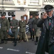 The Eastern Front Living History Group pictured in their Nazi attire outside of The Lobster in Sheringham at last years's 1940s Weekend