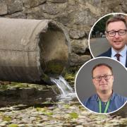 Sewage overflows were not the cause of three north Norfolk beaches losing their Blue Flag status, according to the Environment Agency - insets Duncan Baker, North Norfolk MP, and Tim Adams, NNDC leader