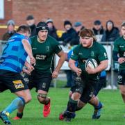 Henley Brightman starts an attack for the North Walsham Vikings in their clash against Canterbury