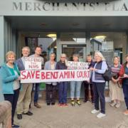 Campaigners outside Benjamin Court