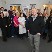 Retiring GP Dr Martyn Scott with staff at Sheringham Medical Practice