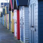 Beach huts along Sheringham promenade