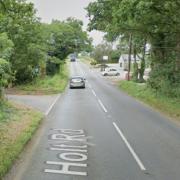 Holt Road in Hevingham was blocked following a crash on Thursday