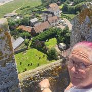 Dorren Cockrane at the top of the tower