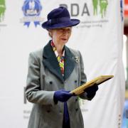 The Princess Royal presents an award during the Riding for the Disabled Association (RDA) National Championships at Hartpury University and Hartpury College in Gloucestershire. Picture date: Friday July 12, 2024. PA Photo. The outing is Princess Anne's