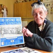 Janette Howell with the sheet music featuring a photograph of her father and the Duke Of York from 1938