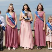 Sheringham Carnival queen Kelly Watts with her attendants Amy Randall and Jessica Nolson, and prince Nicky Watts and princess Lily Dowsett-Olby.