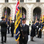 Branch Chairman Hilary Cox MBE while she served as the standard bearer for the Norfolk County Women’s Section.