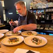 Chef Elliot Ketley at one of his fish supper clubs