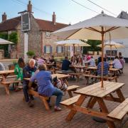 The outdoor terrace at The Chequers in Thornham