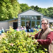 Owner Desmond MacCarthy outside the café at Wiveton Hall