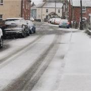 Snow has fallen in Cawston