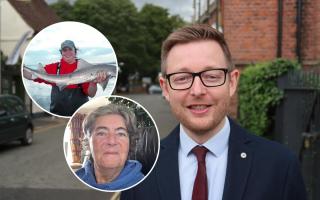 North Norfolk MP Duncan Baker has welcomed a ban on trans anglers competing in the women's sport. Inset trans angler Becky Lee Birtwhistle Hodges (top), and campaigner Wendy Metcalfe, from Holt